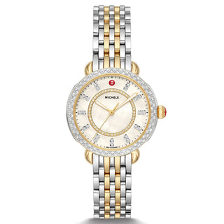 Michele - Sidney Collection - Classic - Two Tone - Diamond - White MOP Dial - MWW30B000002