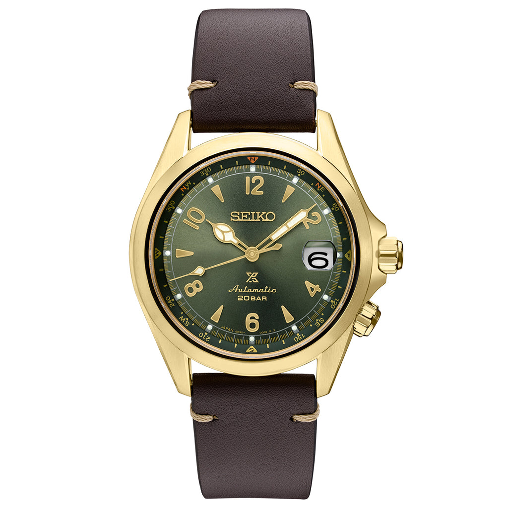 Seiko - Alpinist 1959 Green Dial Automatic Gold Plated Case - SPB210