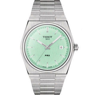 Tissot - PRX 40 mm Quartz Light Green Dial Stainless Bracelet Date - T1374101109101