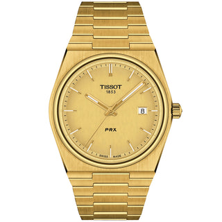 Tissot - PRX 40 mm Quartz Champagne Dial Yellow Gold PVD Case - T1374103302100