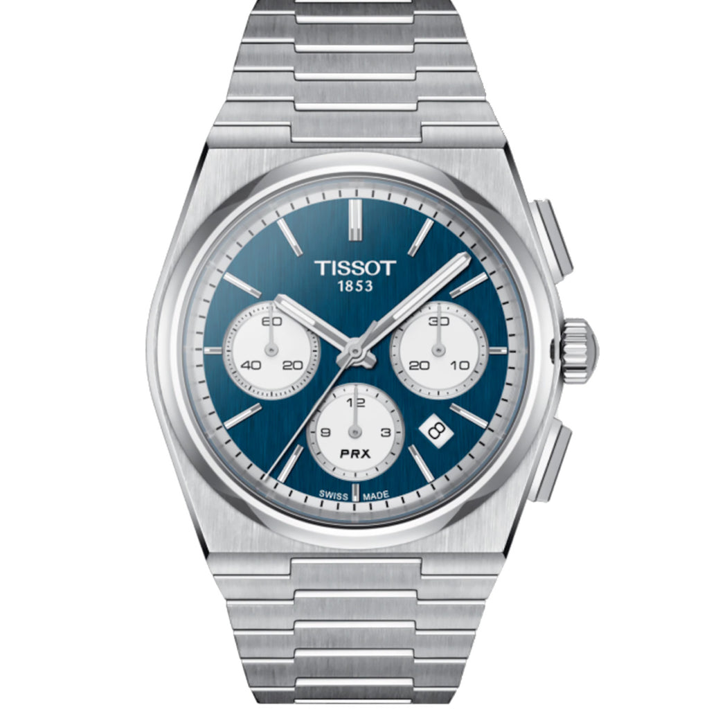 Tissot - PRX Automatic Chronograph Blue Dial White Registers - T1374271104100