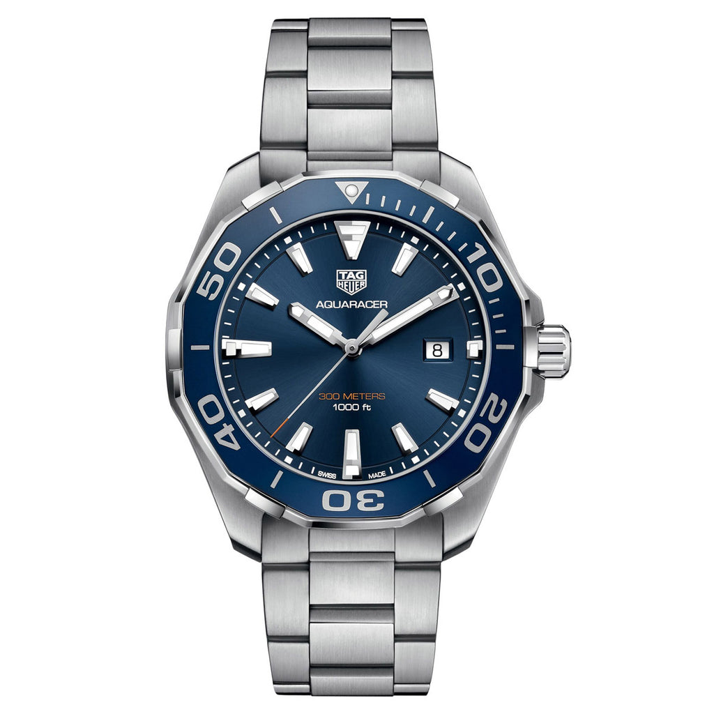 Tag Heuer - Aquaracer - Aluminum Bezel - Steel Bracelet - 43mm watch - WAY101C.BA0746