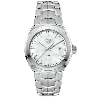 TAG Heuer - Link 32 mm Mother of Pearl Women's Stainless Bracelet - WBC1310.BA0600
