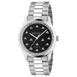 Gucci G-Timeless With Bee Motif 42 mm Automatic Black Onyx Dial Steel Bracelet - YA126283