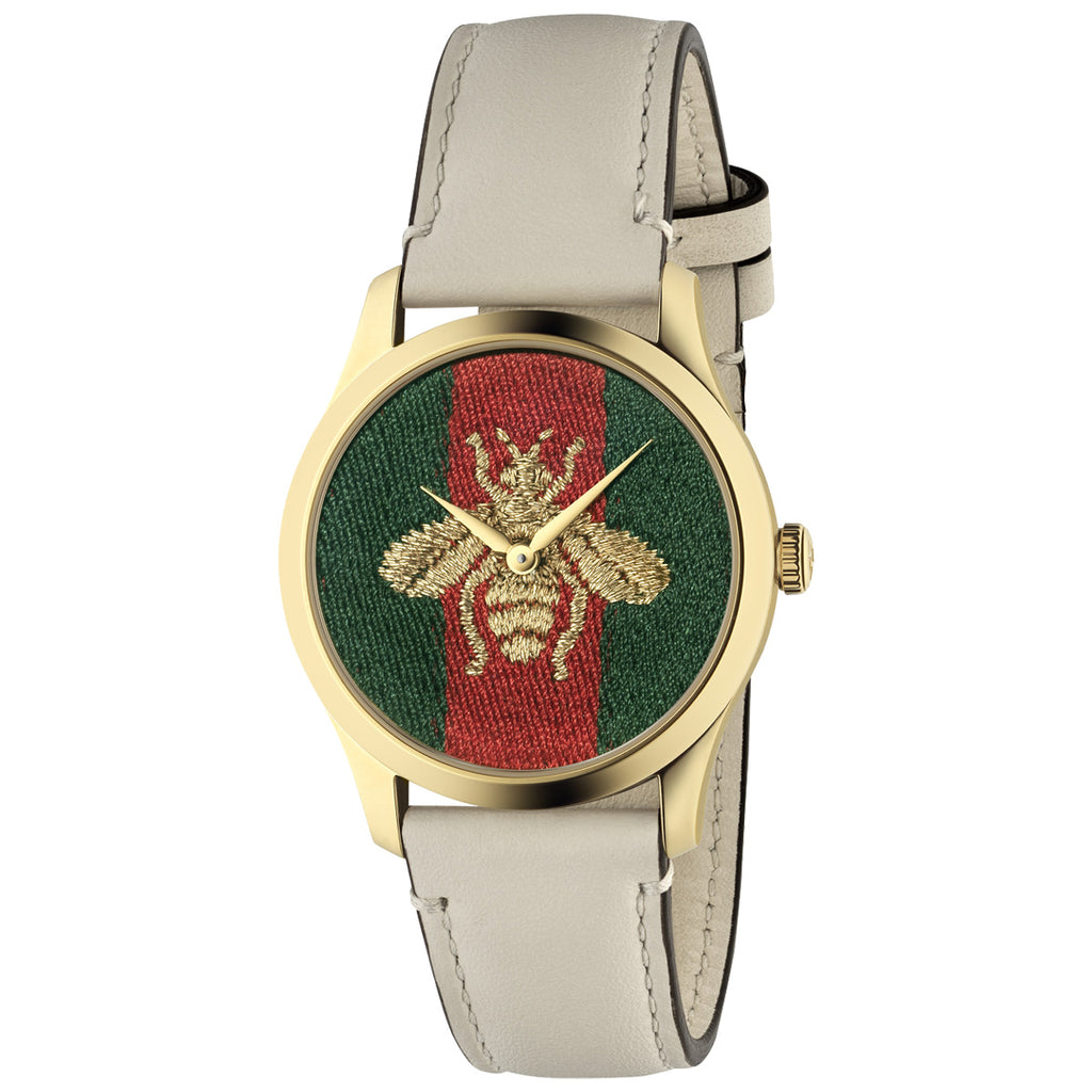 Gucci G-Timeless 38 mm Large Bee Yellow Gold PVD Red Green Dial - YA1264128