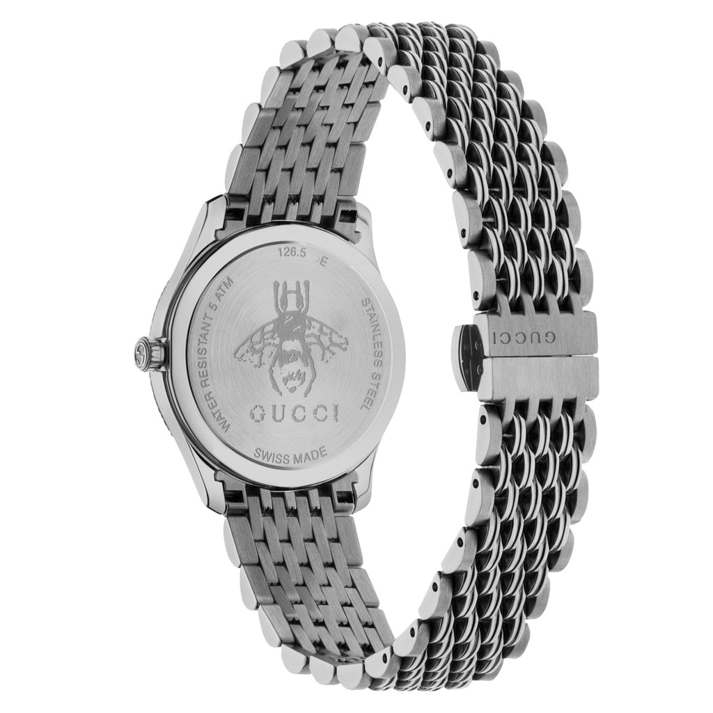 Gucci G-Timeless Slim 29 mm Bee Second Hand Stainless Bracelet - YA1265020