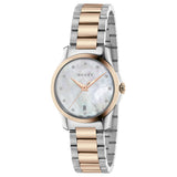 Gucci - G-Timeless Iconic 27 mm Mother of Pearl Diamond Dial Steel & Pink Gold - YA126544