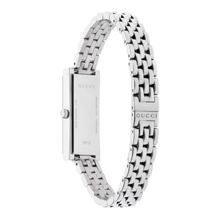 Gucci G-Frame 25 mm Women's Black Diamond Dial Steel Bracelet - YA127504