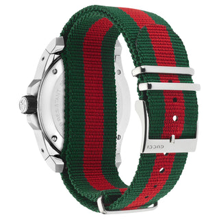 GUCCI Dive 45 mm M3 Stainless Steel Black Dial Green Red Strap - YA136209A