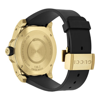GUCCI Dive 45 mm M3 Black Snake Motif Dial Yellow Gold PVD Case - YA136219