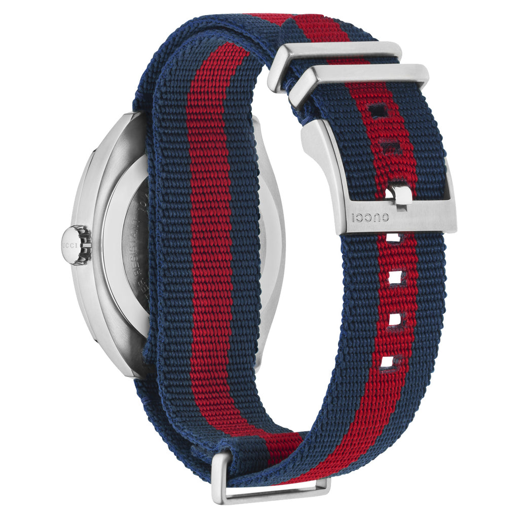 Gucci - Blue Sun-Brushed Dial Steel Case Red Blue Nylon Strap GG2570 M3 - YA142304
