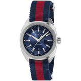 Gucci GG2570 41 mm M3 Blue Sun-Brushed Dial Steel Case Red Blue Strap - YA142304