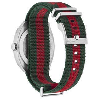 Gucci GG2570 41 mm Stainless Black Sun-Brushed Dial Red Green Strap M3 - YA142305