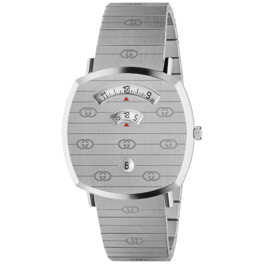 Gucci Grip M3 Minute Hour Date Windows Stainless Case & Bracelet - YA157410