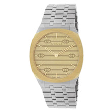 Load image into Gallery viewer, GUCCI 25H - 34 mm Stainless Steel &amp; 18k Yellow Gold Plated Multi-layered Case, Golden Brass Dial, Interlocking G Motif, Five Link Stainless Steel Bracelet - YA163403