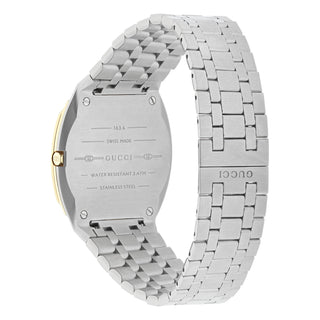 GUCCI 25H 38 mm 18k Gold Plated Bezel Steel Case Interlocking G Motif - YA163405