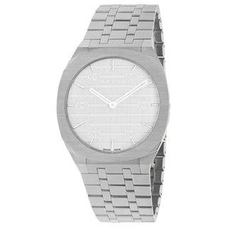 GUCCI 25H 38 mm Stainless Steel Case Interlocking G Motif Dial - YA163407
