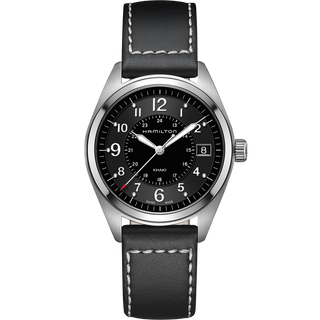 Hamilton - Khaki Field 40 mm  Quartz Leather Band Black Dial Date - H68551733