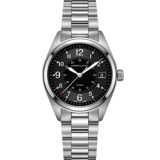 Hamilton - Khaki Field 40 mm Quartz Stainless Bracelet Black Dial Date -  H68551933